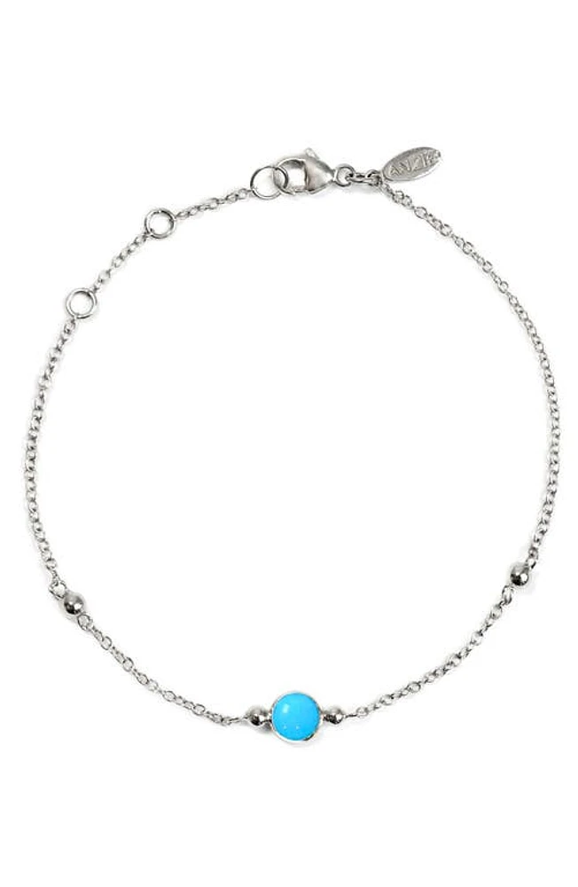 Anzie Bonheur Turquoise Bracelet in Silver at Nordstrom, Size 7 In