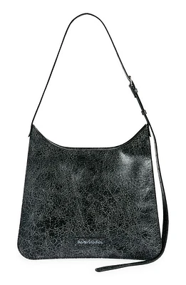 Acne Studios Platt Crackle Leather Shoulder Bag in Black at Nordstrom