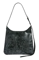 Acne Studios Platt Crackle Leather Shoulder Bag in Black at Nordstrom