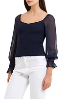 French Connection Maia Krista Mix Media Sweetheart Neck Sweater in Marine at Nordstrom, Size Medium