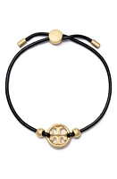 Tory Burch Miller Logo Slider Bracelet in Tory Gold /Black at Nordstrom