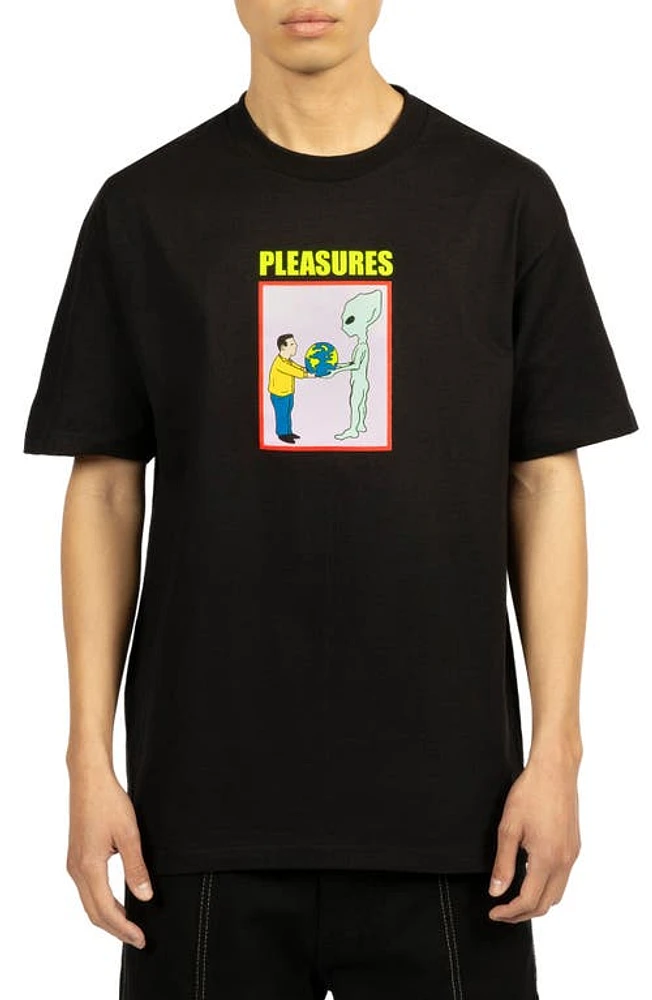 PLEASURES Gift Oversize Graphic T-Shirt Black at Nordstrom,