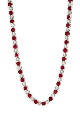 VALANI ATELIER Ruby & Diamond Eternity Necklace in White Gold/Ruby/Diamond at Nordstrom, Size 16