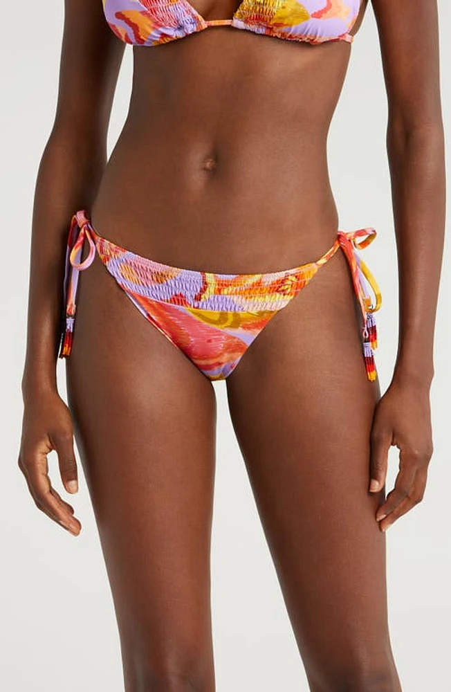 FARM Rio Painted Fishes Side Tie Bikini Bottoms Lilac at Nordstrom,