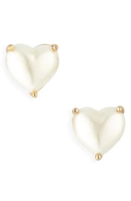 Kate Spade New York my love cubic zirconia heart stud earrings in Pearl at Nordstrom