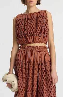 A. L.C. Raina Cotton Eyelet Crop Top Sequoia at Nordstrom,