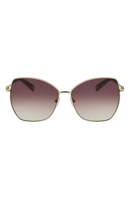 Longchamp Amazone 60mm Gradient Butterfly Sunglasses in Rose Gold /brown Peach at Nordstrom