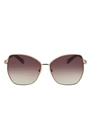 Longchamp Amazone 60mm Gradient Butterfly Sunglasses in Rose Gold /brown Peach at Nordstrom