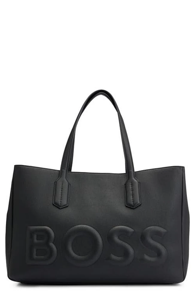 BOSS Olivia Faux Leather Tote in Black at Nordstrom