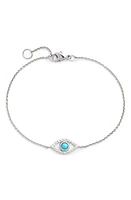 Anzie Evil Eye Turquoise Bracelet in Silver/Blue at Nordstrom, Size 7 In