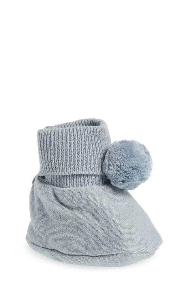 Pink Lemonade Pompom Cotton Bootie in Sky Blue at Nordstrom