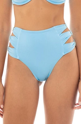 Agua Bendita Willa Seed High Waist Bikini Bottoms Blue at Nordstrom,