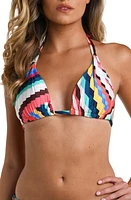 La Blanca Slice Triangle Bikini Top Blue/Green Multi at Nordstrom,