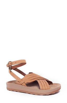 Fantasy Sandals Emila Crisscross Ankle Wrap Sandal in Cuoio at Nordstrom, Size 7.5Us