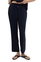 MANGO Flowy Drawstring Waist Pants in Dark Navy at Nordstrom, Size Medium