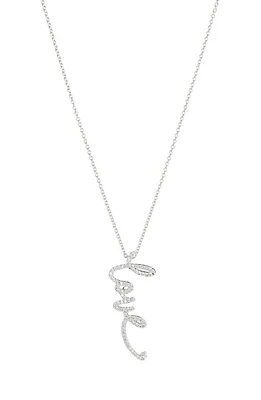 Nadri Cirque Love Pavé Cubic Zirconia Pendant Necklace in Rhodium at Nordstrom