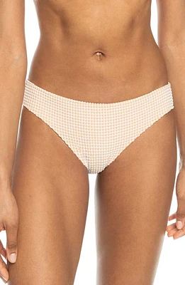 Roxy Gingham Hipster Bikini Bottoms Porcini at Nordstrom,