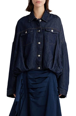 Dries Van Noten Vesto Bubble Hem Denim Jacket Indigo 507 at Nordstrom,