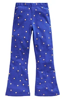 Mini Boden Kids' Polka Dot Flare Leggings Navy/Gold Spot at Nordstrom,