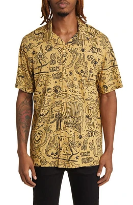 Vans Elden Classic Fit Camp Shirt Antelope-Black at Nordstrom,