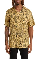 Vans Elden Classic Fit Camp Shirt Antelope-Black at Nordstrom,