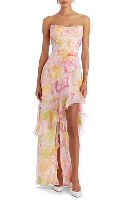 Amanda Uprichard Magnolia Floral Strapless Gown Vivian at Nordstrom,