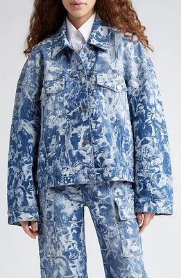 Stella McCartney Animal Crowd Oversize Denim Jacket 4709 - Wash at Nordstrom,