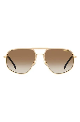 Carrera Eyewear 60mm Aviator Sunglasses in Gold/Brown Shaded Ar at Nordstrom