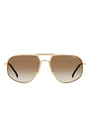 Carrera Eyewear 60mm Aviator Sunglasses in Gold/Brown Shaded Ar at Nordstrom