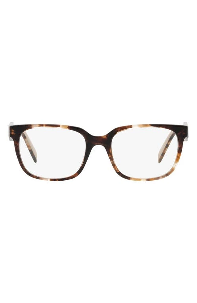 Prada 55mm Rectangular Optical Glasses in Caramel at Nordstrom