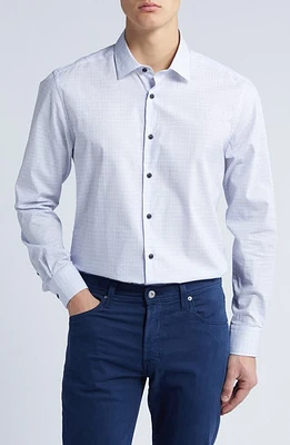 Scott Barber Dobby Micropattern Textured Button-Up Shirt White at Nordstrom,