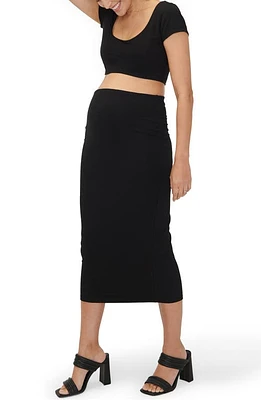 HATCH The Body Maternity Midi Skirt Black at Nordstrom,