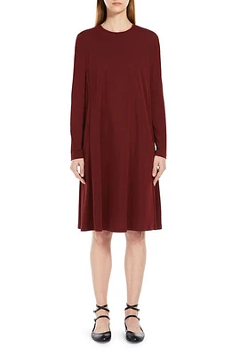 Max Mara Leisure Quarto Long Sleeve Shift Dress in Brick Red at Nordstrom, Size X-Large