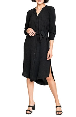 GIBSONLOOK Tie Waist Midi Dress Black at Nordstrom,