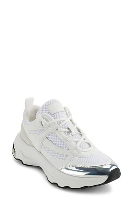 DKNY Shia Sneaker in White/Silver at Nordstrom, Size 8.5