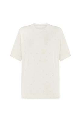 Nocturne Beaded Oversized T-Shirt in Ecru at Nordstrom