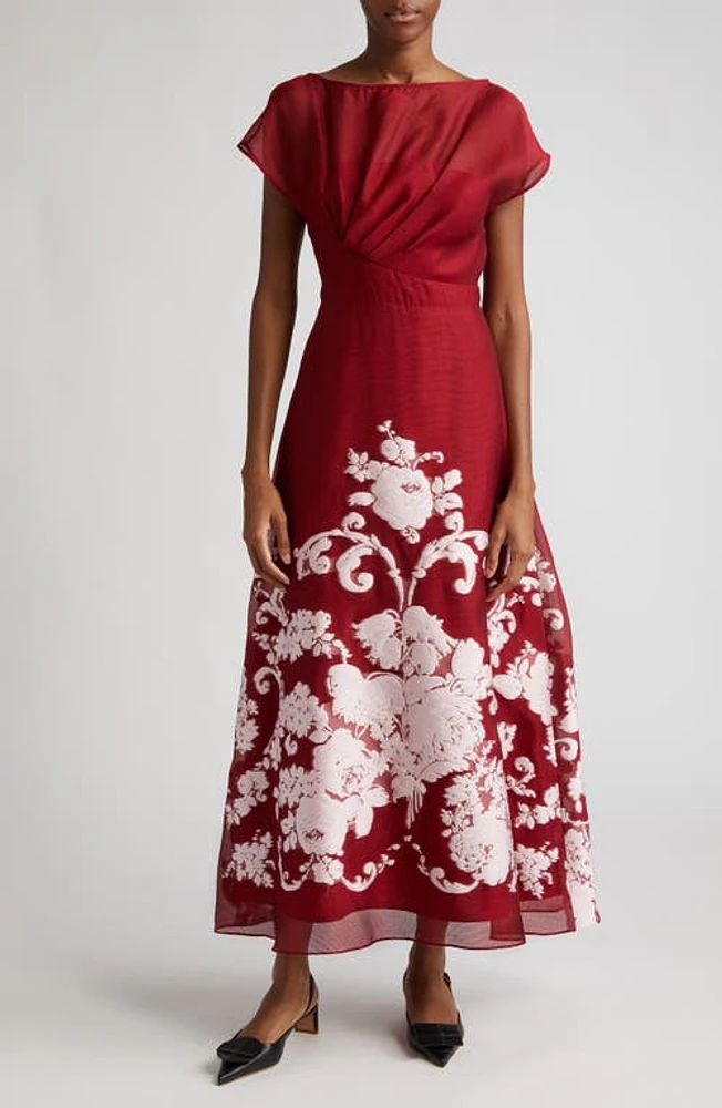 Lela Rose Evelyn Floral Embroidery Dress in Scarlet at Nordstrom, Size 12