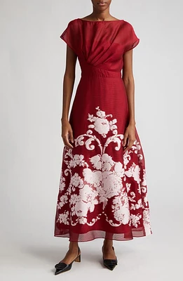 Lela Rose Evelyn Floral Embroidery Dress in Scarlet at Nordstrom, Size 12