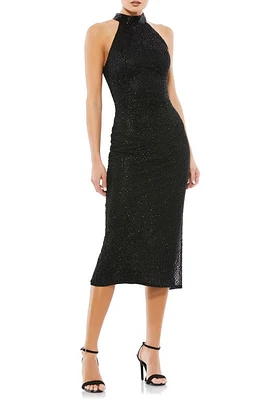 Mac Duggal Hand Embellished Midi Cocktail Dress Black at Nordstrom,