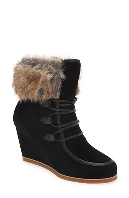 Cecelia New York North Star Wedge Bootie in Black Faux Fur at Nordstrom, Size 8.5