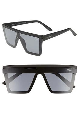 Quay Australia Hindsight Shield Sunglasses in Black/Smoke at Nordstrom