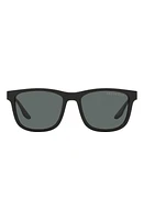 Prada 54mm Square Sunglasses in Black Rubber/Dark Grey Polar at Nordstrom