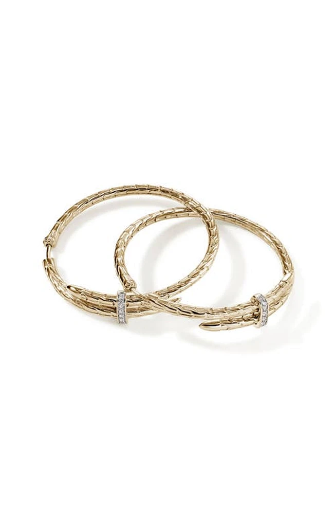 John Hardy Spear Diamond Hoop Earrings in Gold at Nordstrom