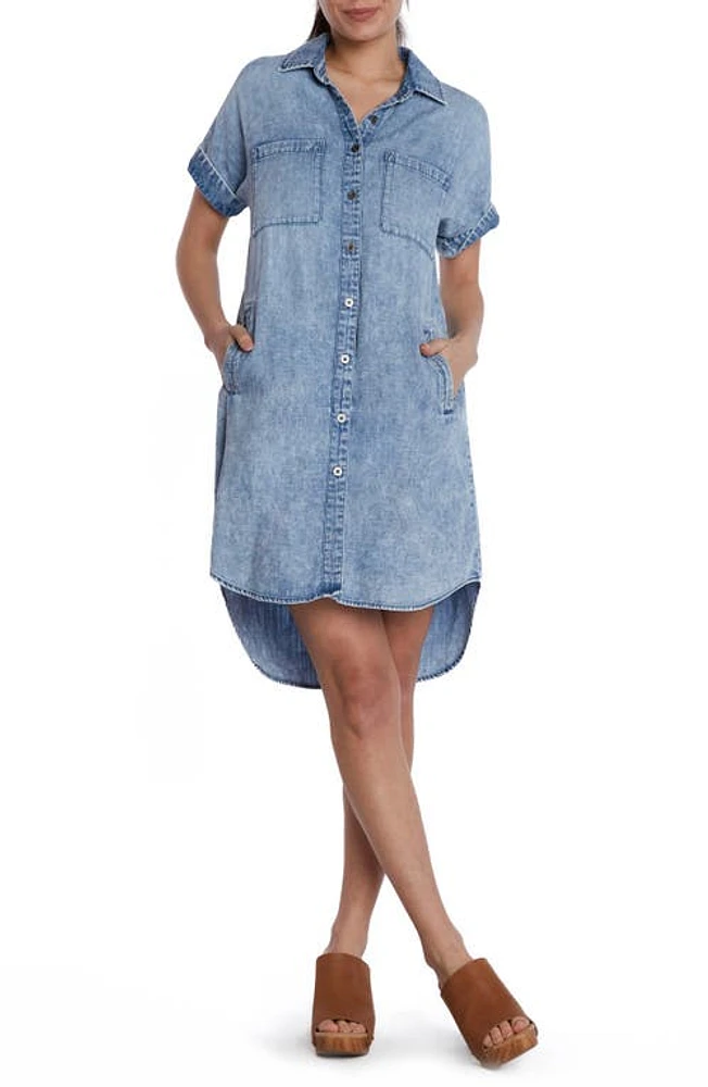 Wash Lab Denim Clean Shirtdress Mid Blue at Nordstrom,