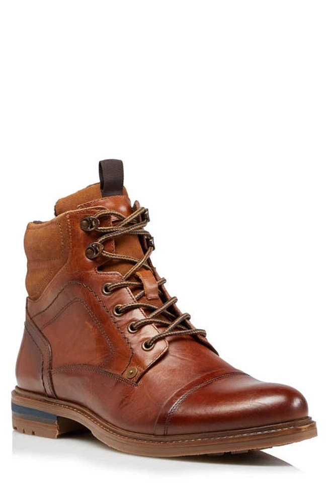 Dune London Candor Lace-Up Cap Toe Boot in Tan at Nordstrom, Size 7Us