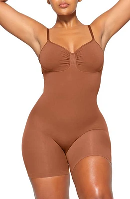 SKIMS Seamless Sculpt Low Back Mid Thigh Bodysuit Bronze at Nordstrom,