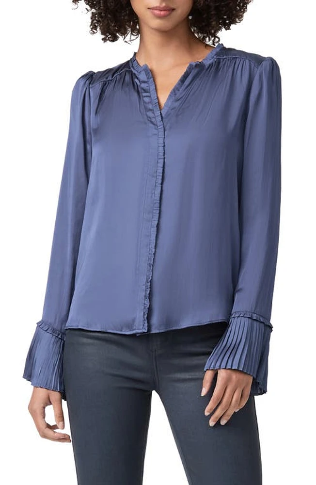 PAIGE Palma Pleated Cuff Button-Up Blouse in Amethyst at Nordstrom, Size X-Small