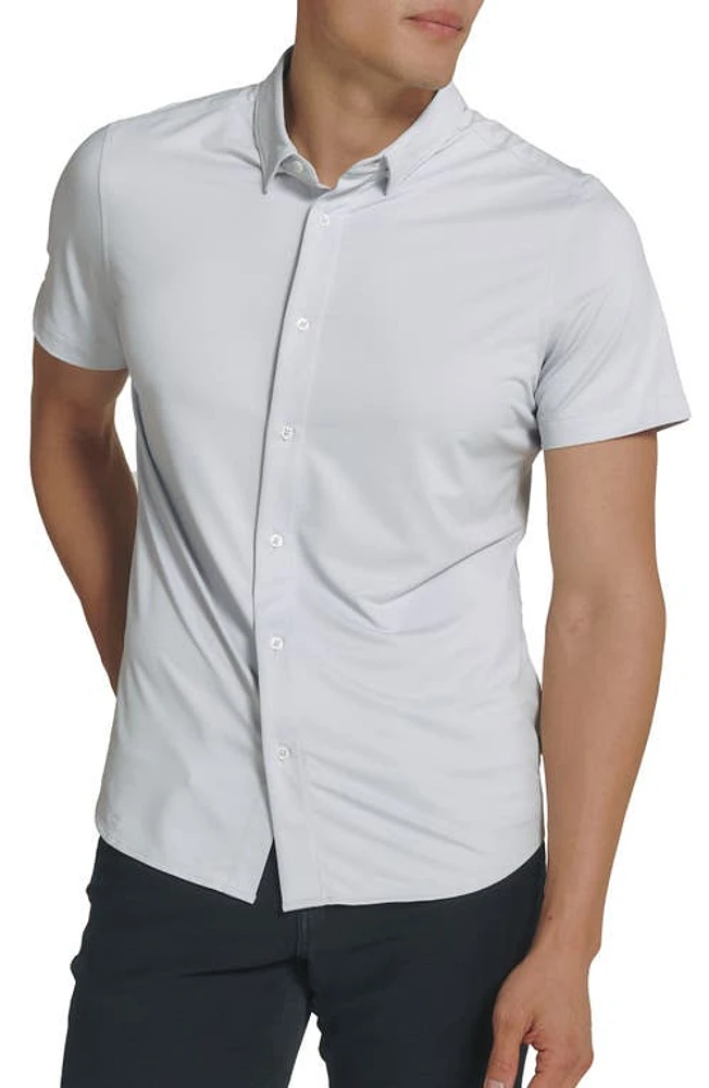 7 Diamonds Owen Solid Short Sleeve Performance Button-Up Shirt at Nordstrom,