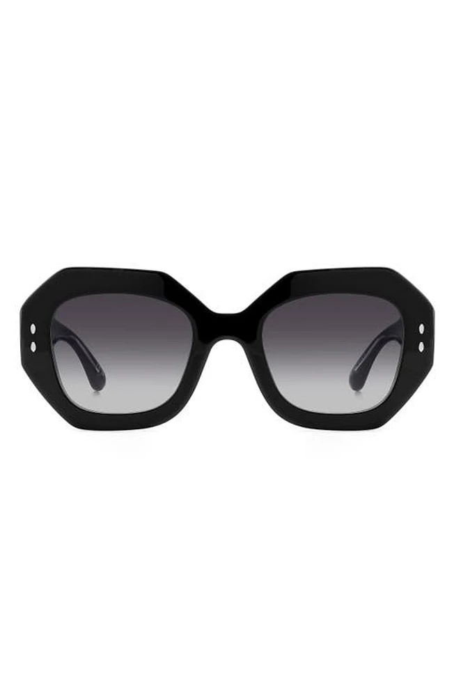 Isabel Marant 52mm Gradient Geometric Sunglasses in Black/Grey Shaded at Nordstrom