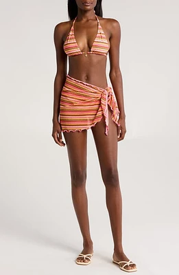 Kulani Kinis Stripe Mesh Cover-Up Sarong Midnight Moon at Nordstrom,